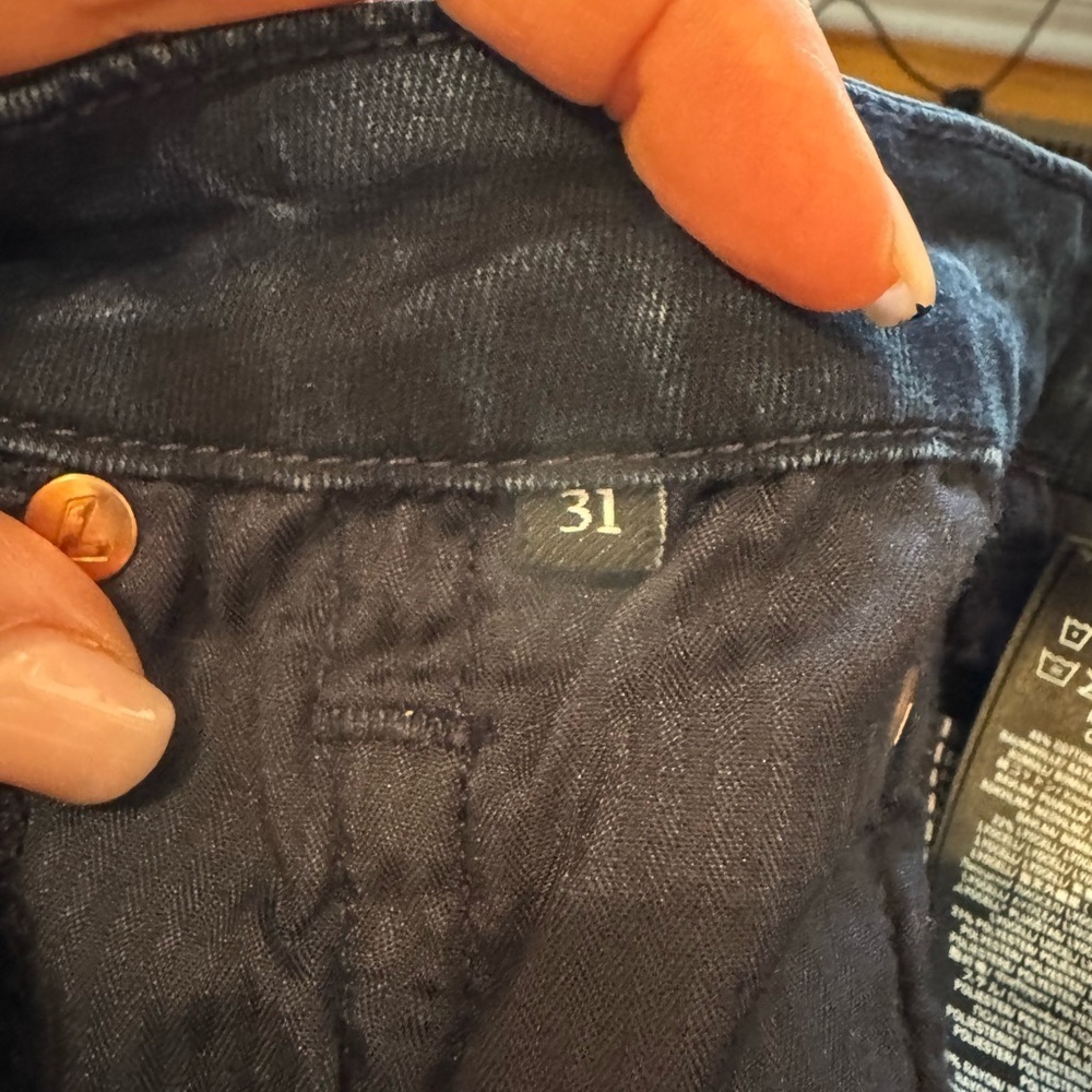 7 For All Mankind Dark Blue b(air) high rise ankle Skinny Jeans - Picture 9 of 15